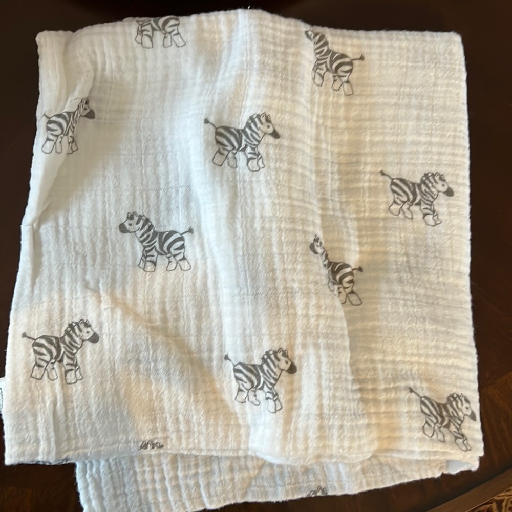 3/$15 100% cotton Zebra swaddle baby blanket